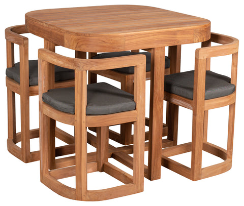 Balkonset - Tisch mit 4 Stühlen inkl. Abdeckhaube