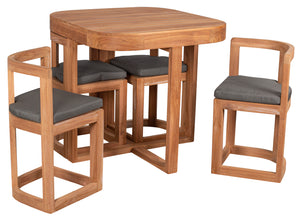 Balkonset - Tisch mit 4 Stühlen inkl. Abdeckhaube