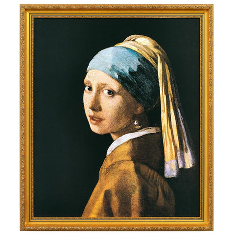 Jan Vermeer van Delft: Bild "Das Mädchen mit dem Perlenohrring" (1665), gerahmt