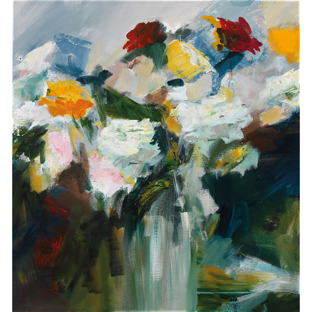 Robert Hettich: Bild "Blumen" (2015), auf Keilrahmen