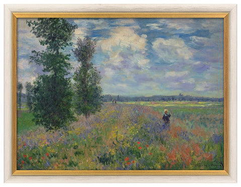 Claude Monet: Bild "Les Coquelicots (environs de Argenteuil) - Mohnfeld bei Argenteuil", gerahmt
