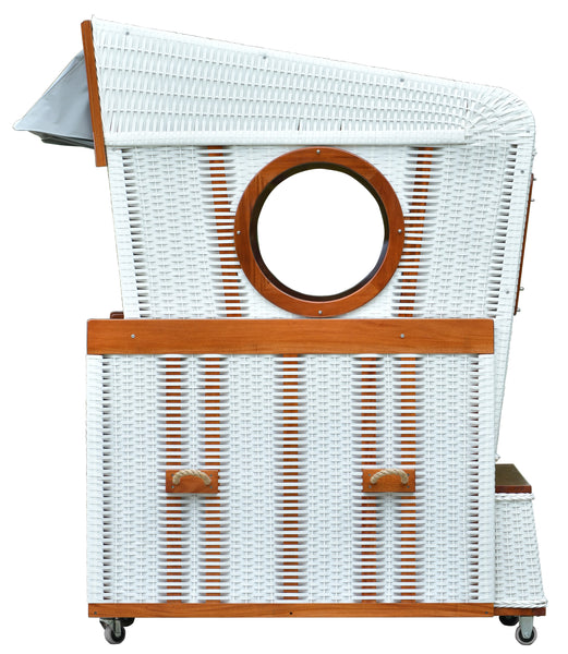 Strandkorb 6-Sitzer, Design grau/weiß gestreift