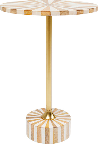 Beistelltisch Domero Cirque Gold Weiß Ø40cm