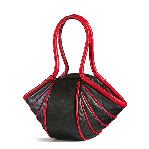 Handtasche "Lady-Stripe", Version schwarz/rot