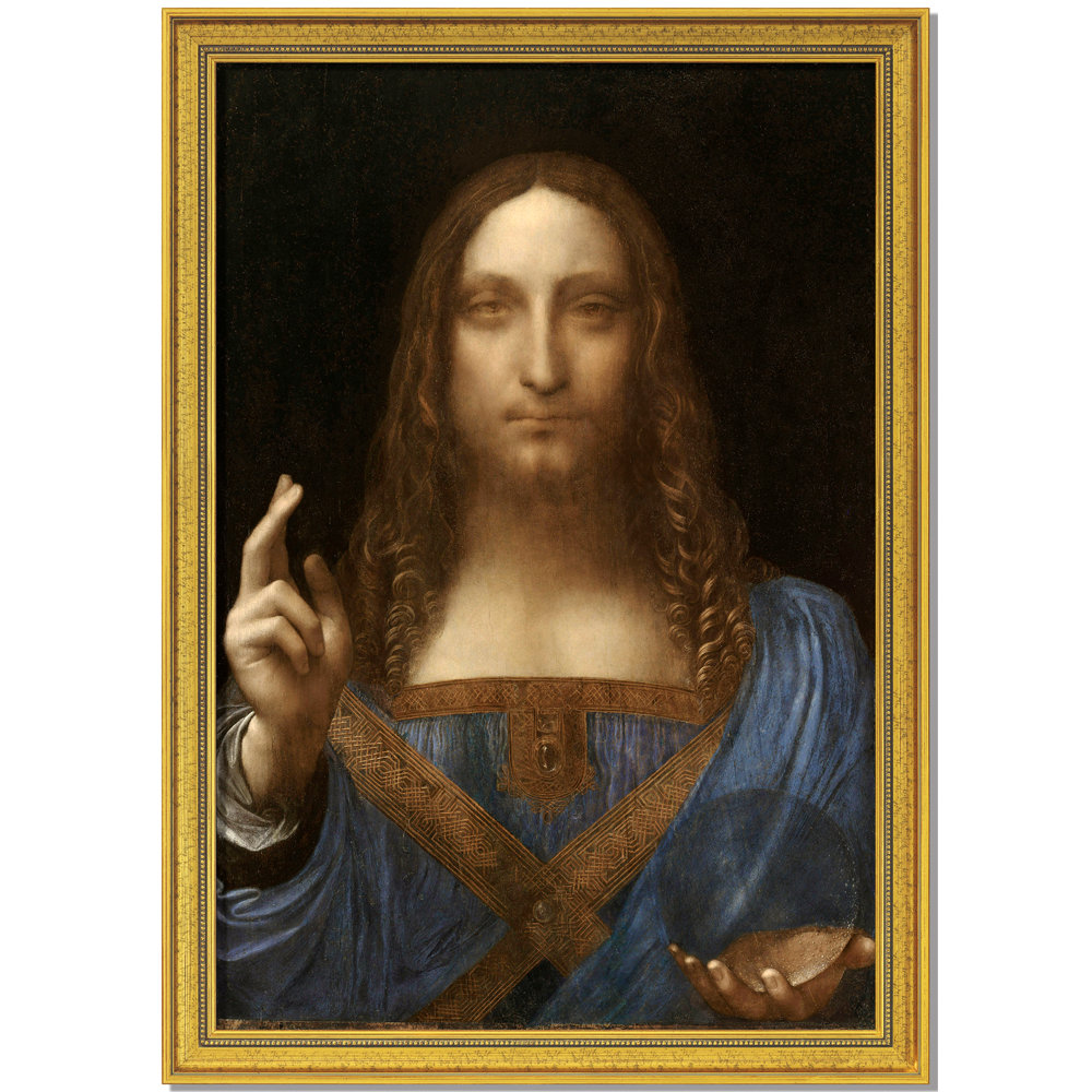 Leonardo da Vinci: Bild "Salvator Mundi" (um 1500), gerahmt