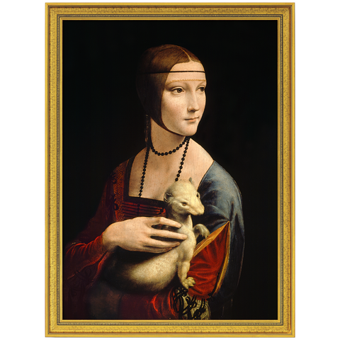 Leonardo da Vinci: Bild "Die Dame mit dem Hermelin" (1488-90), gerahmt