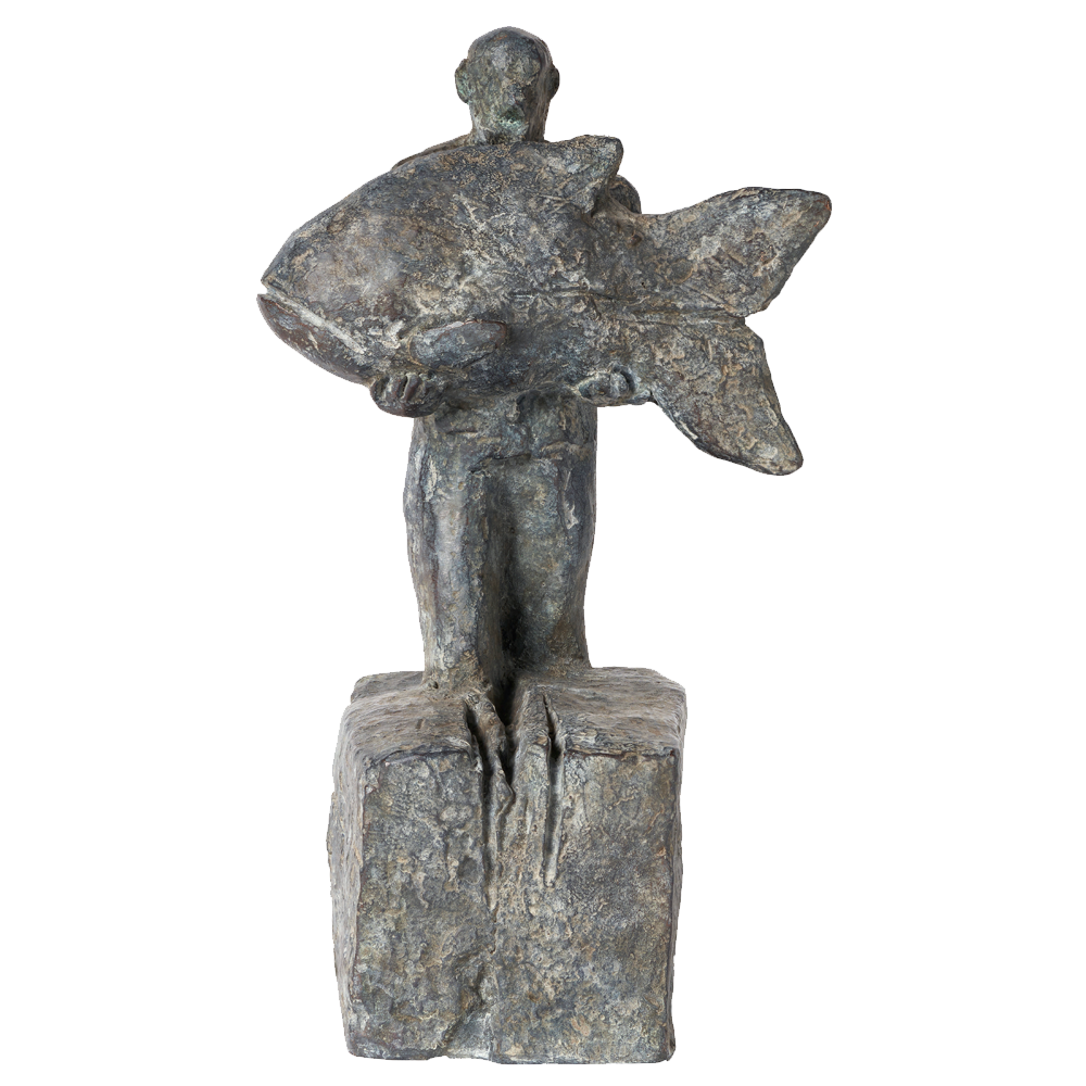 Christoph Fischer: Skulptur "Hoffnungsträger" (2022), Version Bronze patiniert