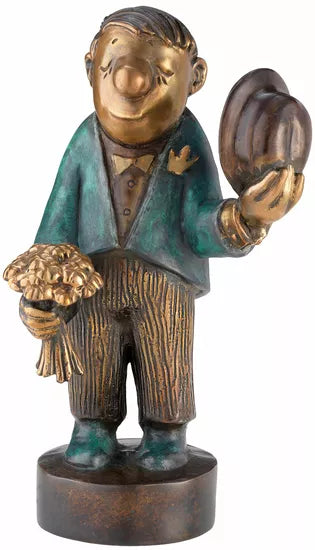 Loriot: Skulptur "Der Blumenkavalier - Jubiläums-Edition", Bronze