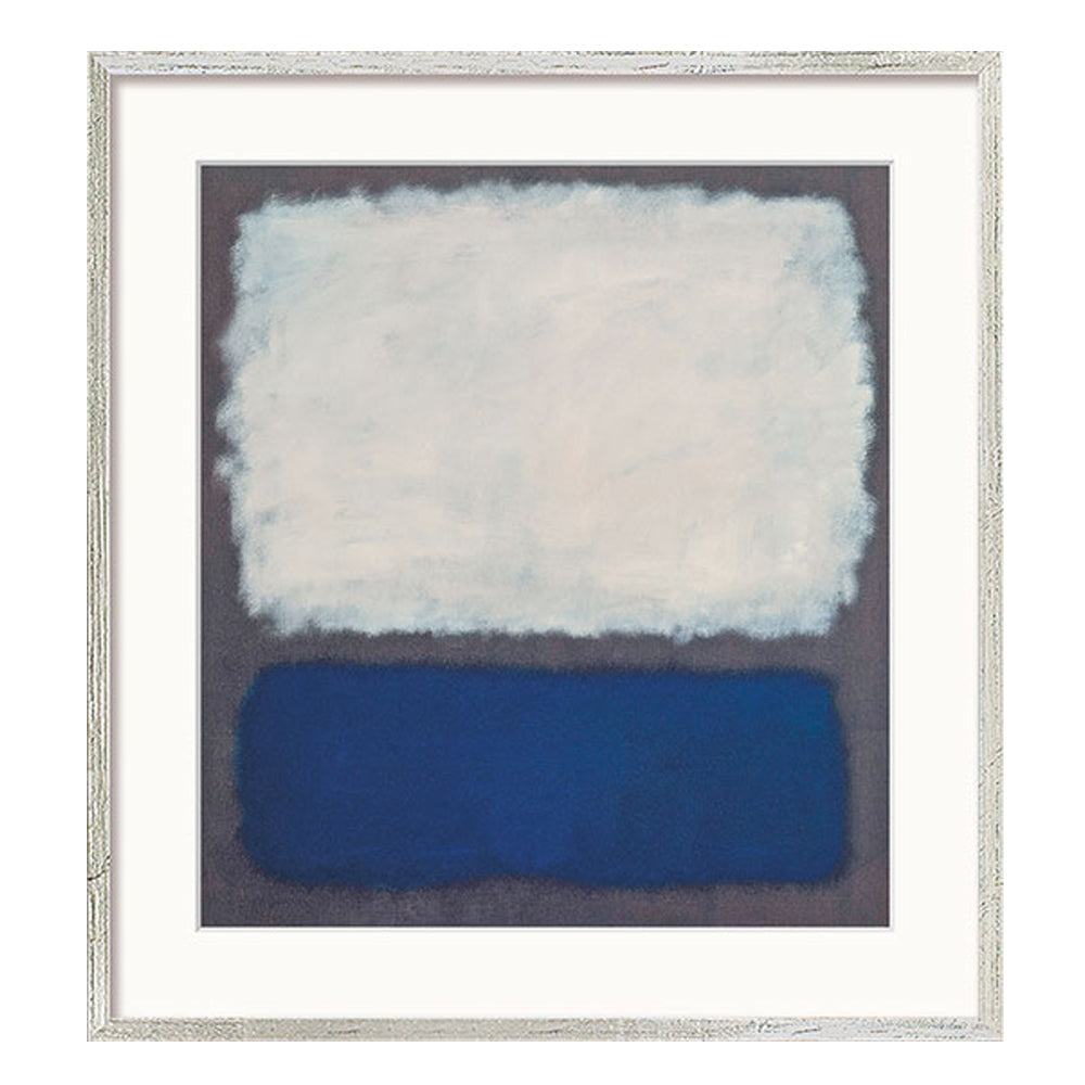Mark Rothko: Bild "Blue and Grey" (1962), Version silberfarben gerahmt