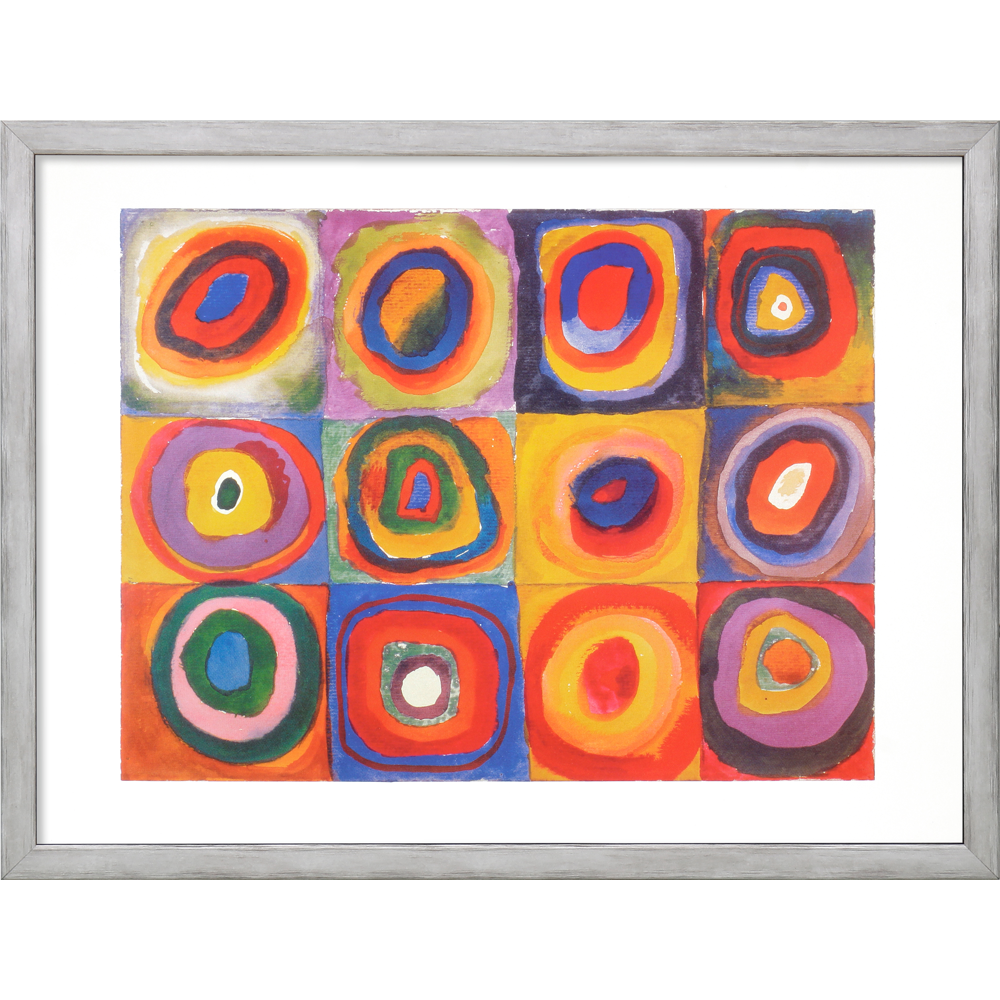 Wassily Kandinsky: Bild "Farbstudie Quadrate" (1913), gerahmt