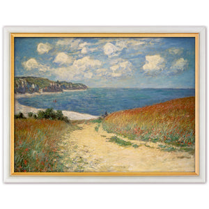 Claude Monet: Bild "Strandweg zwischen Weizenfeldern nach Pourville" (1882), gerahmt