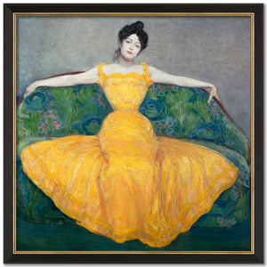 Max Kurzweil: Bild "Dame in Gelb" (1899), gerahmt