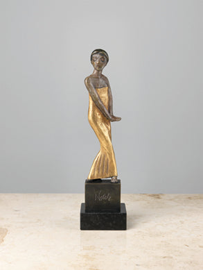 Emil Nolde: Skulptur "Java-Tänzerin", Bronze teilvergoldet