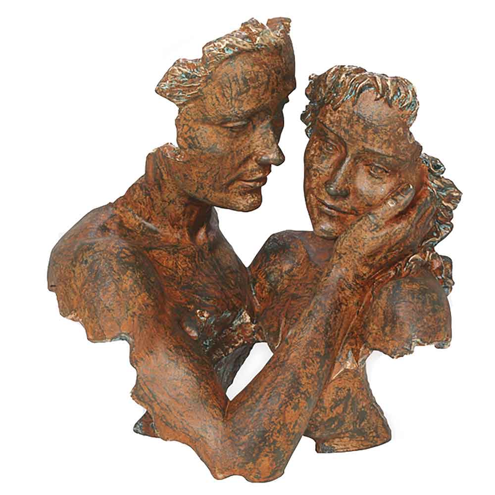 Angeles Anglada: Skulptur "Beieinander", Kunstguss Steinoptik