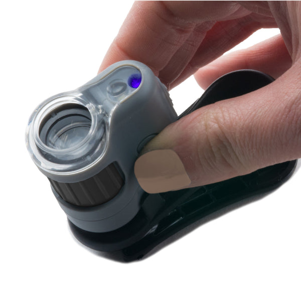 Taschenmikroskop MicroMini HookUpz 20x LED-/UV-Beleuchtung