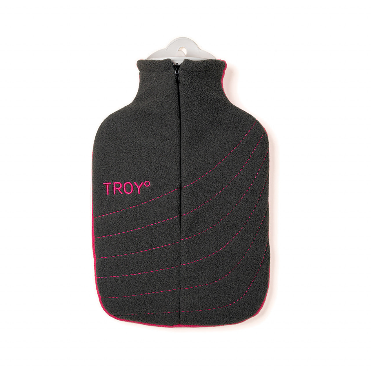 TROY Premium Wärmflasche - grau pink