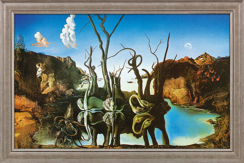 Salvador Dalí: Bild &quot;Schwäne spiegeln Elefanten wider&quot; (1937), gerahmt - Bild 1