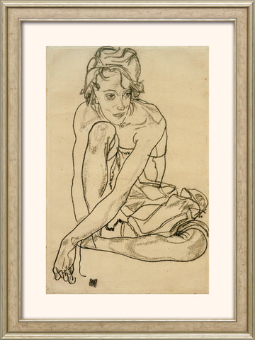 Egon Schiele: Bild &quot;Kauernde&quot; (1918), gerahmt - Bild 1