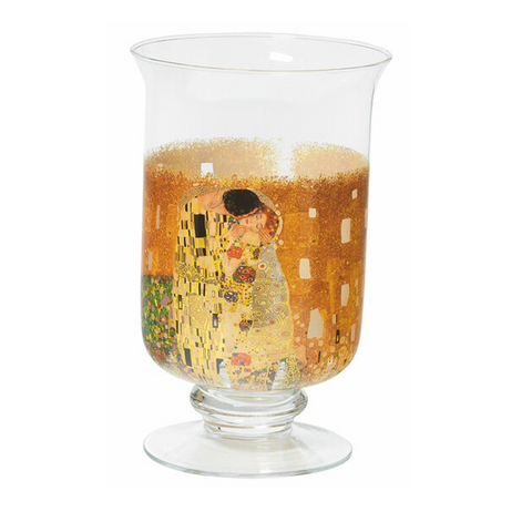Gustav Klimt: Windlicht / Vase "Der Kuss", Glas