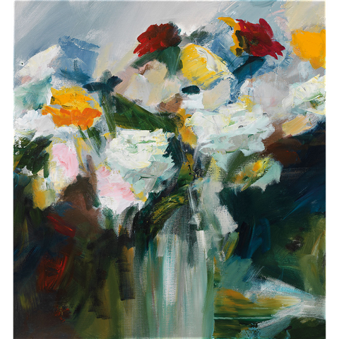 Robert Hettich: Bild "Blumen" (2015), auf Keilrahmen