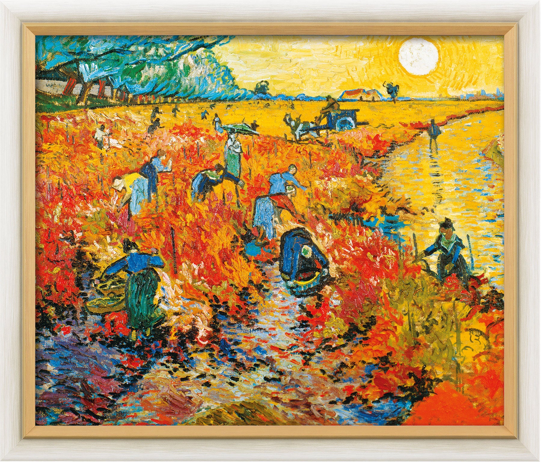 Vincent van Gogh: Bild "Der rote Weingarten in Arles" (1888), gerahmt