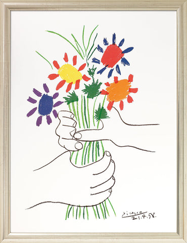 Pablo Picasso: Bild &quot;Hände mit Blumenstrauß&quot; (1958) - Bild 1