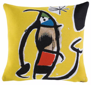 Joan Miró: Kissenhülle "Frau, Vogel und Stern"