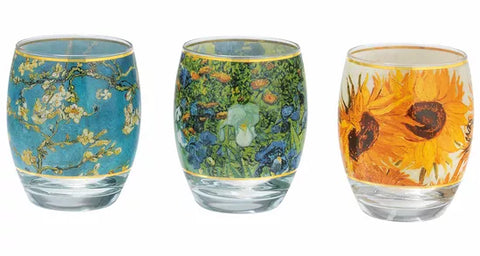 Vincent van Gogh: 3 Teelichtgläser mit Künstlermotiven im Set