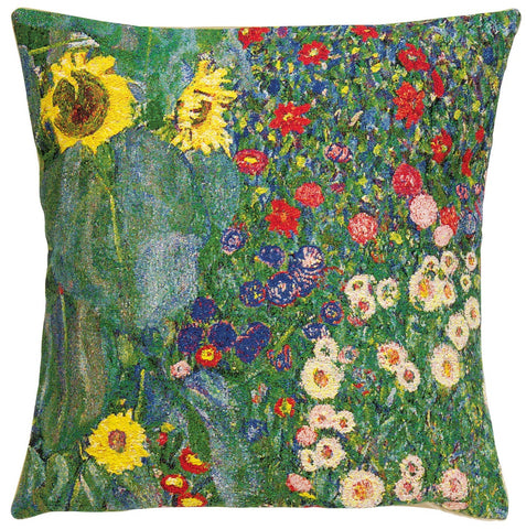 Gustav Klimt: Kissenhülle "Bauerngarten mit Sonnenblumen"