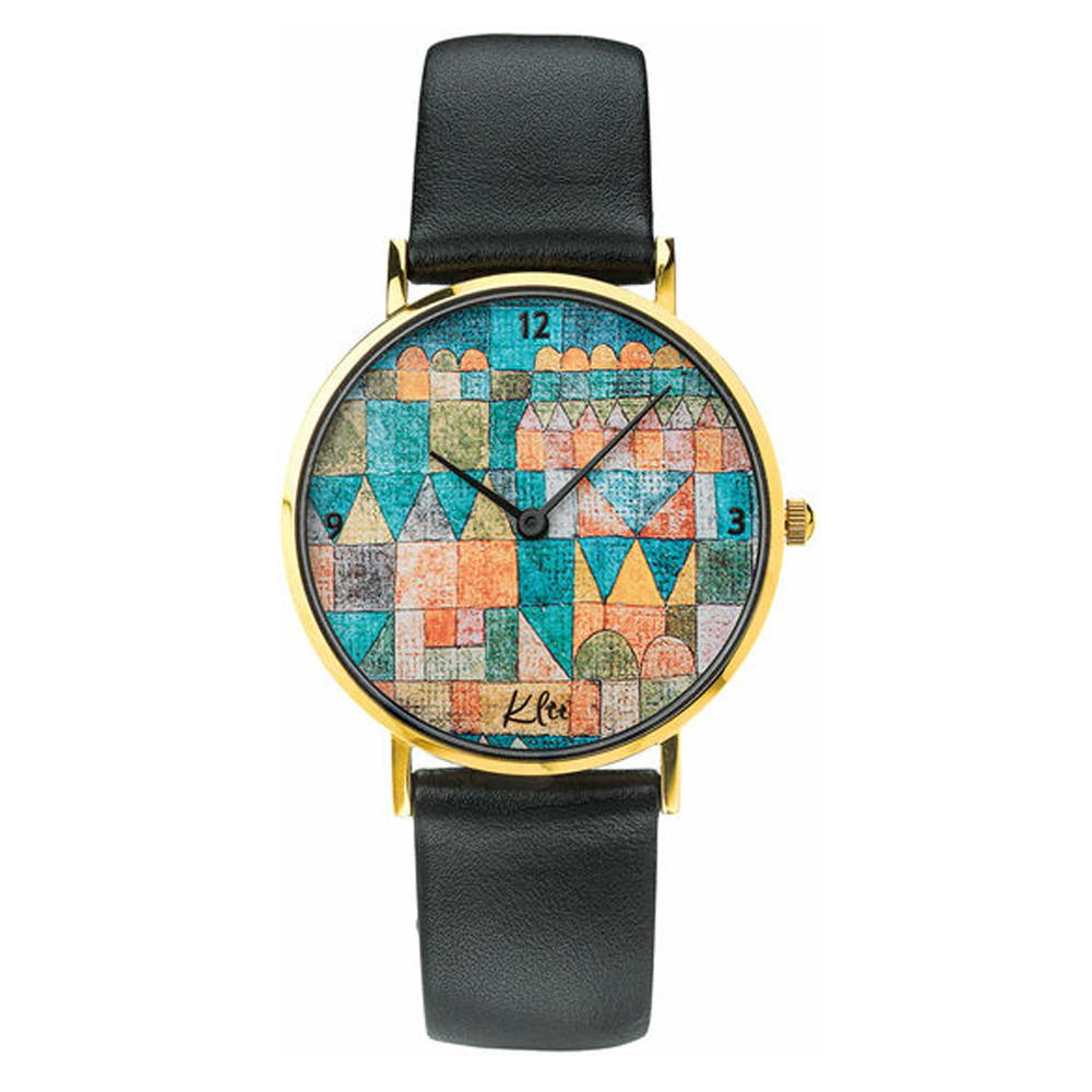 Künstler-Armbanduhr "Tempelviertel von Pert" , nach Paul Klee