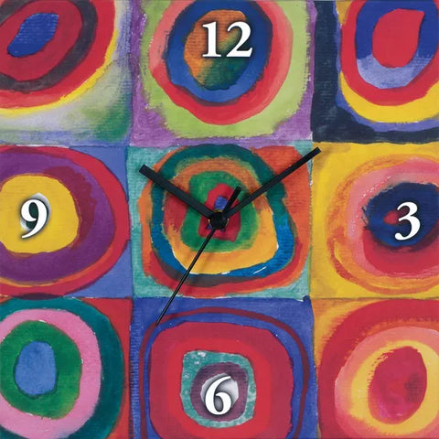 Wassily Kandinsky: Wanduhr "Farbstudie Quadrate"