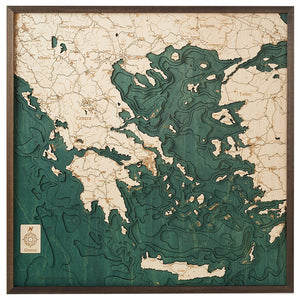 Griechenland  - 3D Holz Wandkarte