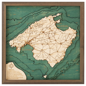 Mallorca  - 3D Holz Wandkarte