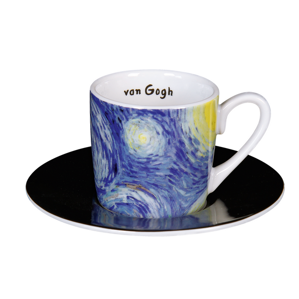Vincent van Gogh: 4 Espressotassen mit Künstlermotiven im Set, Porzellan