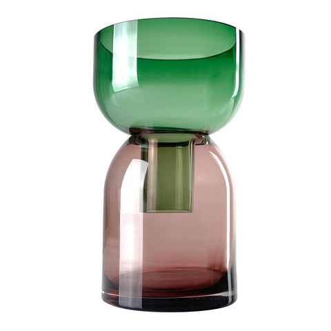 Flip Vase Grün & Pink - Medium