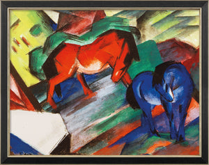 Franz Marc: Bild &quot;Rotes und blaues Pferd&quot; (1912), gerahmt - Bild 1