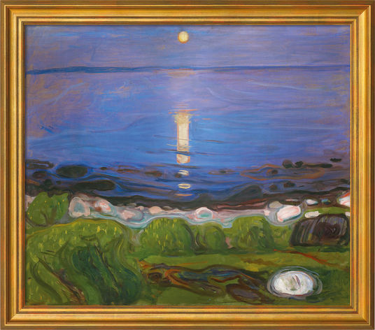 Edvard Munch: Bild &quot;Eine Sommernacht am Strand&quot; (1902), gerahmt - Bild 1