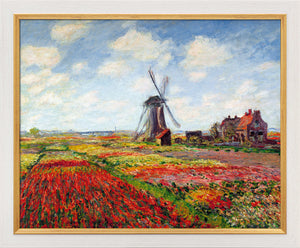 Claude Monet: Bild &quot;Champs de tulipes en Hollande - Tulpenfeld in Holland&quot; (1872), gerahmt - Bild 1